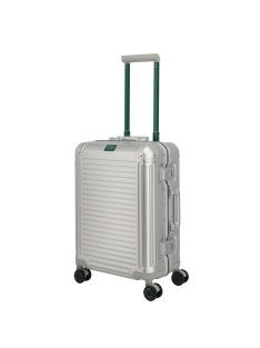   Troler cabină din aluminiu cu clichet, 4 roți, argintiu-verde - Travelite Next