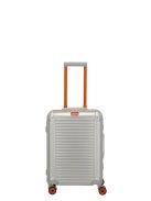 Troler cabină din aluminiu cu clichet, 4 roți, argintiu-portocaliu - Travelite Next