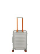 Troler cabină din aluminiu cu clichet, 4 roți, argintiu-portocaliu - Travelite Next