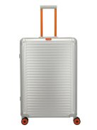 Troler mare din aluminiu cu clichet, 4 roți, argintiu-portocaliu - Travelite Next