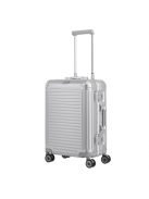 Troler cabină din aluminiu cu clapetă, 4 roți, argintiu - Travelite Next