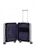 Troler cabină din aluminiu cu clapetă, 4 roți, argintiu - Travelite Next