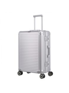   Troler din aluminiu cu clapetă, 4 roți, mediu, argintiu - Travelite Next