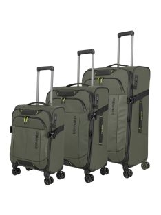 Set troler din 3 piese cu 4 roți, verde - Travelite Briize