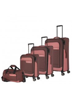   Set troler din 3 piese, 4 roți + geantă, bordo - Travelite Viia