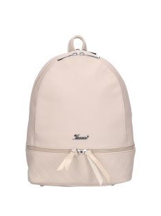 Rucsac femei din piele fibră, matlasat, bej - Karen Milton