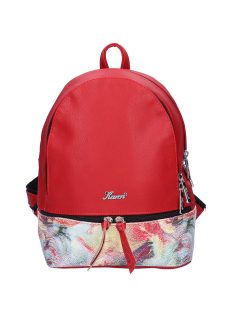   Rucsac femei din piele fibră, roșu-alb-multicolor - Karen Milton