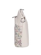 Geantă crossbody femei din piele fibră, mic, imprimeu floral, alb - Karen Andrea