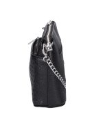 Geantă crossbody femei din piele fibră, mic, imprimeu floral, negru - Karen Andrea