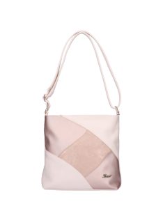   Geantă crossbody femei din piele fibră, bej-rose gold - Karen Axel