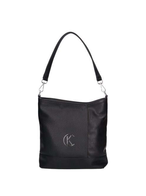 Geantă crossbody femei, piele fibră, negru - Karen Rita