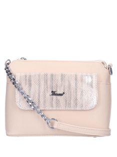   Geantă crossbody din piele fibră femei, bej-rose gold - Karen Andrea