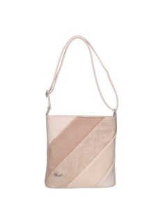   Geantă crossbody femei din piele fibră cu imprimeu floral, bej - Karen Dona