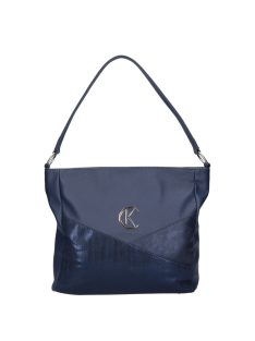   Geantă crossbody femei, piele fibră, albastru - Karen Ce-Feliks