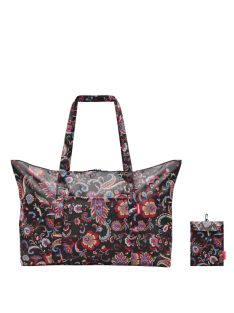   Geantă de călătorie cu imprimeu floral, negru - Reisenthel mini maxi travelbag