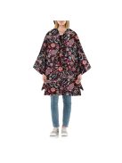 Pelerină de ploaie femei, imprimeu floral, negru - Reisenthel mini maxi poncho
