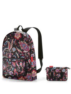   Rucsac femei cu imprimeu floral, negru - Reisenthel mini maxi rucksack