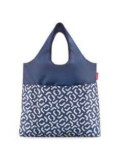   Geantă shopper cu imprimeu, albastru-alb - Reisenthel mini maxi shopper plus