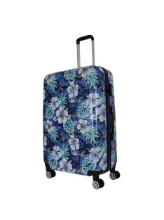   Troler mare cu 4 roți, imprimeu floral, albastru - Benzi Beach