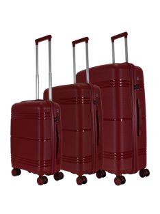 Set troler din 3 piese cu 4 roți, bordo - Benzi Getafe