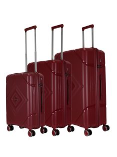 Set troler din 3 piese cu 4 roți, bordo - Benzi Matrix