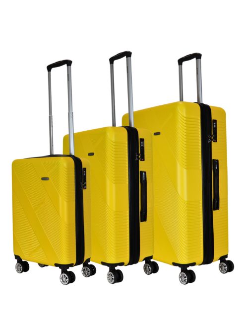 Set troler din 3 piese, 4 roți, galben - Benzi Lines