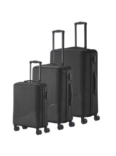 Set troler din 3 piese, 4 roți, negru - Travelite Bali