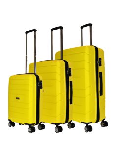 Set troler din 3 piese cu 4 roți, galben - TravelZ Big Bars