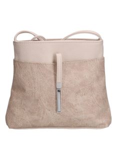   Geantă crossbody femei, piele fibră, mic, imprimeu floral, bej - Karen Rita