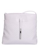 Geantă crossbody femei, piele fibră, mic, alb - Karen Rita