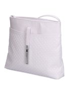 Geantă crossbody femei, piele fibră, mic, alb - Karen Rita