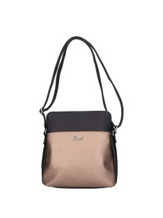   Geantă crossbody femei din piele fibră, negru-bronz - Karen Gita