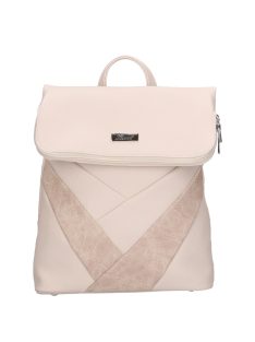  Rucsac femei din piele fibră cu imprimeu floral, bej - Karen Mati