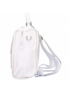 Rucsac/geantă de umăr femei din piele fibră, alb - Karen Fedele