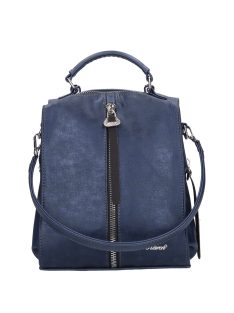   Rucsac/geantă de umăr femei din piele fibră, albastru - Karen Fedele