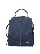 Rucsac/geantă de umăr femei din piele fibră cu imprimeu floral, albastru - Karen Fedele