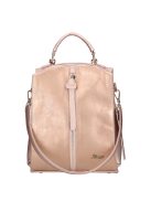 Rucsac/geantă de umăr femei din piele fibră, rose gold - Karen Fedele
