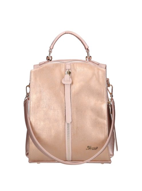 Rucsac/geantă de umăr femei din piele fibră, rose gold - Karen Fedele
