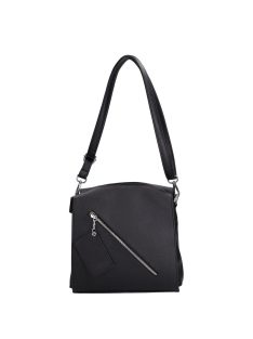   Geantă crossbody femei din piele firbă, negru - Karen Arletta