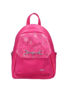   Rucsac femei din piele fibră, imprimeu floral, mic, roz - Karen Czarek