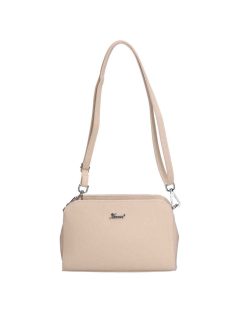 Geantă crossbody din piele fibră femei, bej - Karen Eni