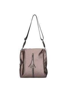 Geantă crossbody femei, piele fibră, bronz - Karen Ce-Afra