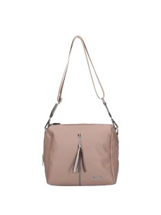   Geantă crossbody femei, piele fibră, bej închis - Karen Ce-Afra