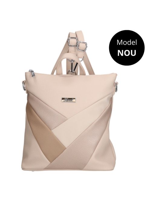 Rucsac femei, piele fibră, bej - Karen Iva