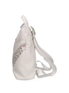 Rucsac femei, piele fibră, imprimeu floral, alb- Karen Iva