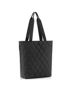 Geantă shopper femei, matlasat, negru - Reisenthel classic shopper M