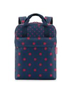 Rucsac femei, imprimeu buline, albastru-roșu - Reisenthel allday backpack M