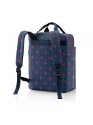 Rucsac femei, imprimeu buline, albastru-roșu - Reisenthel allday backpack M