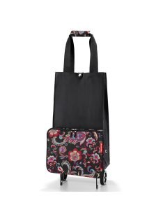   Cărucior de cumpărături cu imprimeu floral, negru - Reisenthel foldabletrolley