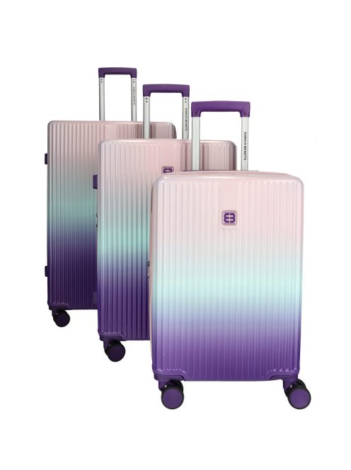 Set troler din 3 piese cu 4 roți, mov - Enrico Benetti Havana